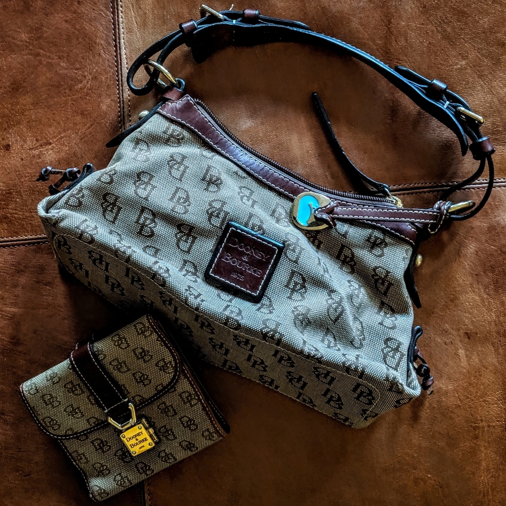 Dooney & Bourke Monogram 'Baguette' Bag w/ Wallet
